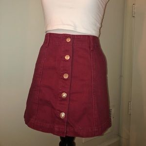 Button up high rise skirt